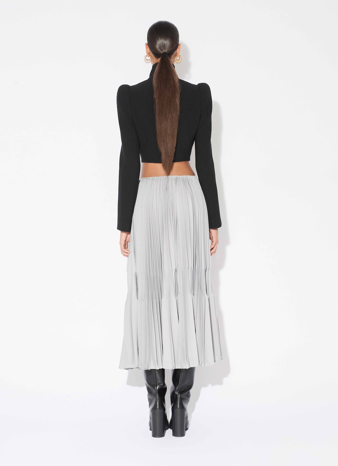 WOOL HIGH NECK JACKET ALAÏA BLACK WOOL HIGH NECK JACKET